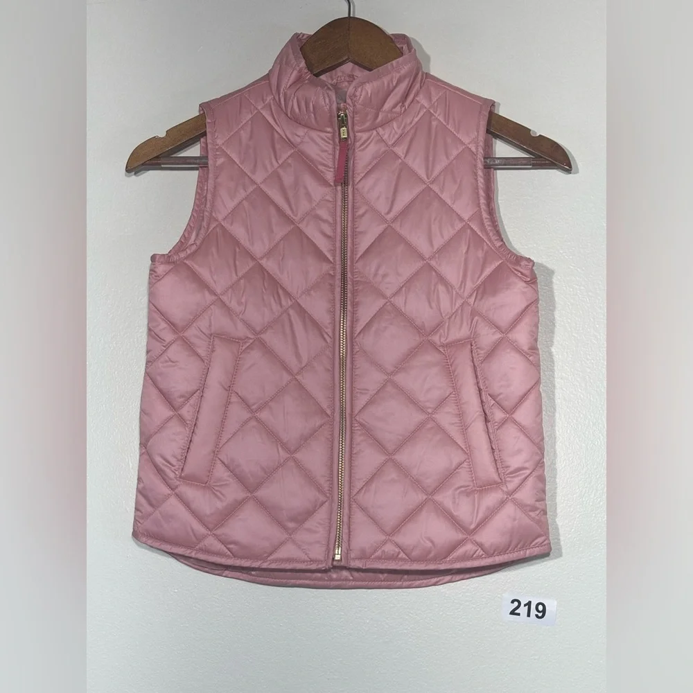 NWT Crewcuts Light Pink Quilted Vest Size S Girls